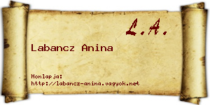 Labancz Anina névjegykártya